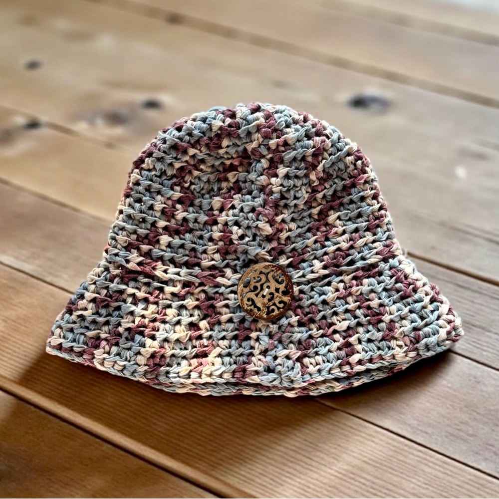 Multicolor Crochet Hat with Button